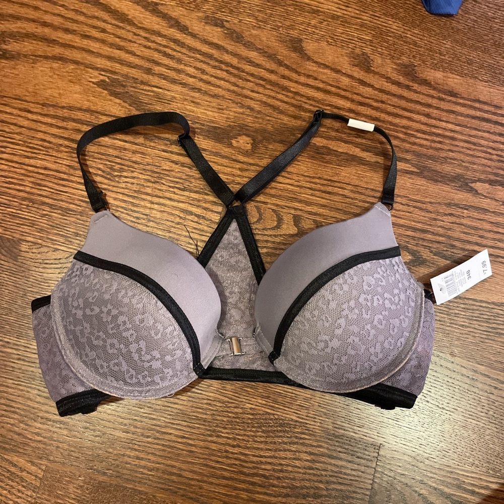 Women's Gray Lace Bra